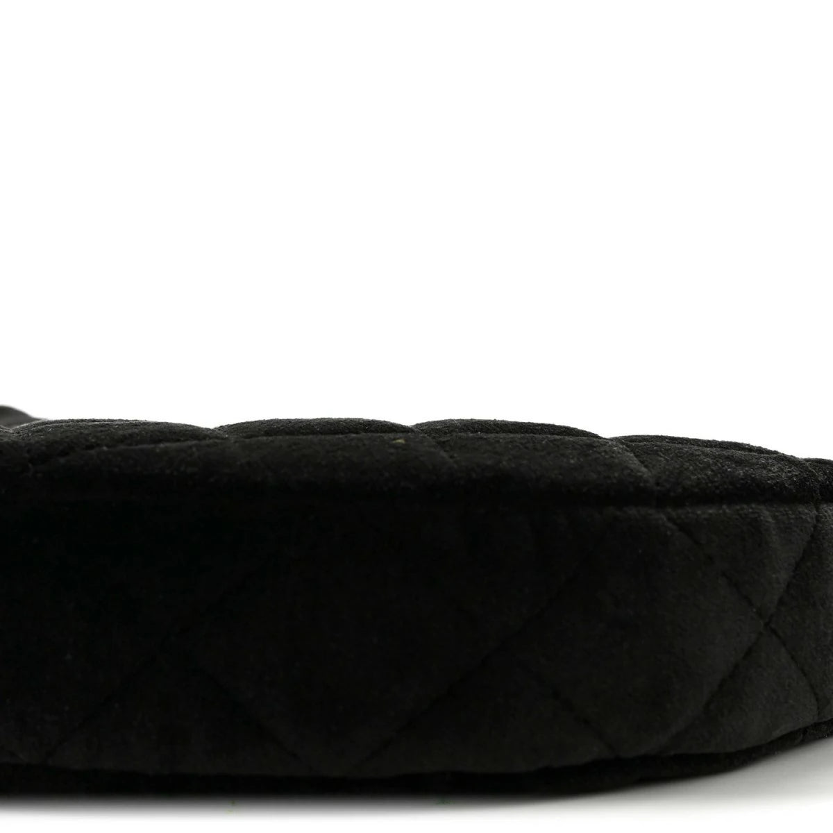 Velvet Crystal Quilted Chain Hobo Black