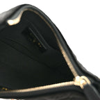 Velvet Crystal Quilted Chain Hobo Black