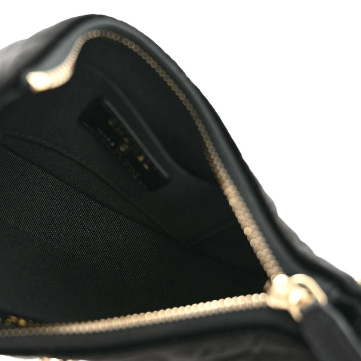 Velvet Crystal Quilted Chain Hobo Black