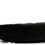 Velvet Crystal Quilted Chain Hobo Black