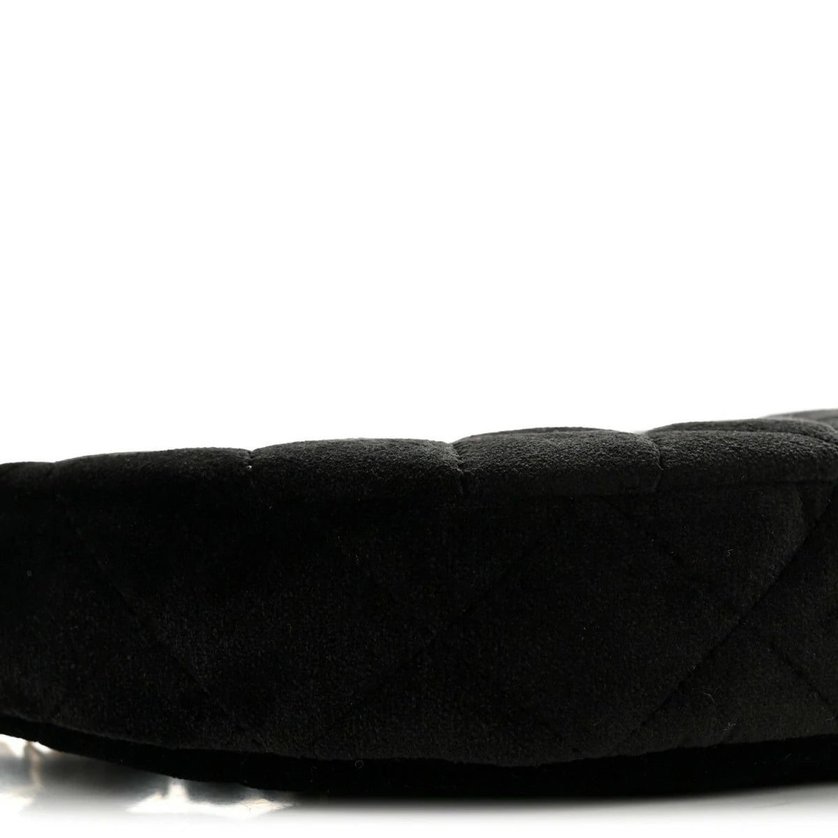 Velvet Crystal Quilted Chain Hobo Black