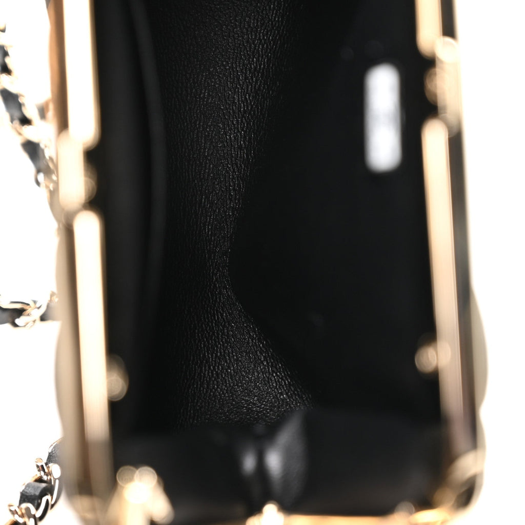 Velvet Diamante Quilted Kiss Lock Clutch Black