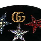 Velvet Matelasse Crystal Star GG Marmont Belt Bag 75 30 Black