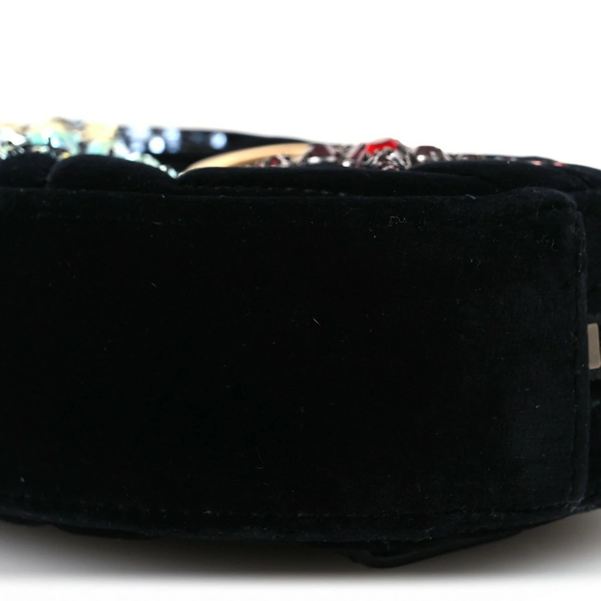 Velvet Matelasse Crystal Star GG Marmont Belt Bag 75 30 Black