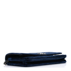 Velvet Quilted Boy Wallet On Chain WOC Blue