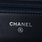 Velvet Quilted Boy Wallet On Chain WOC Blue