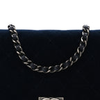 Velvet Quilted Boy Wallet On Chain WOC Blue