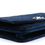 Velvet Quilted Boy Wallet On Chain WOC Blue