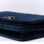 Velvet Quilted Boy Wallet On Chain WOC Blue