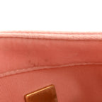 Velvet Quilted Mini Flap Pink