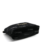 Velvet Sequin Quilted Small Chanel 22 Black