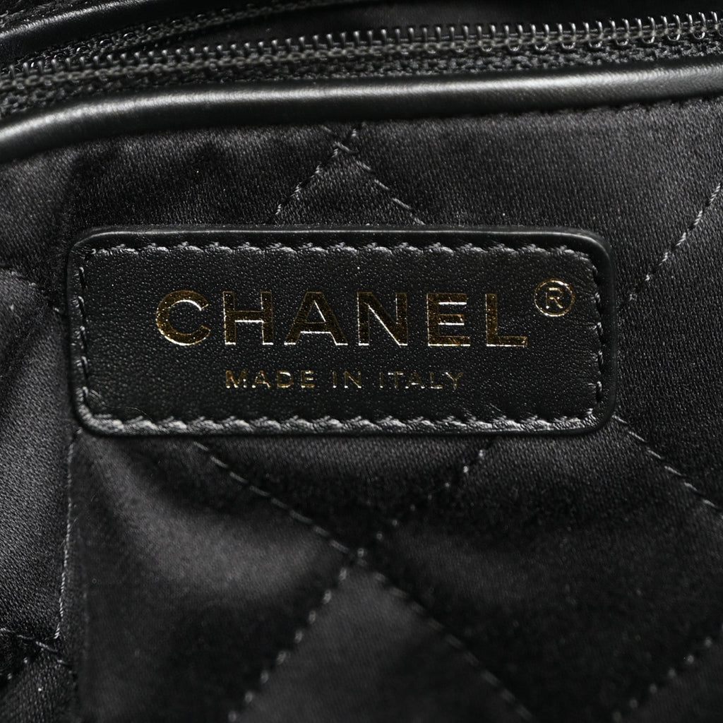 Velvet Sequin Quilted Small Chanel 22 Black