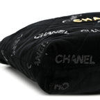Velvet Sequin Quilted Small Chanel 22 Black