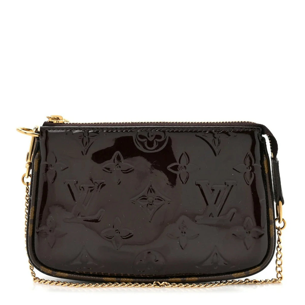 Vernis Monogram Mini Pochette Accessories Amarante