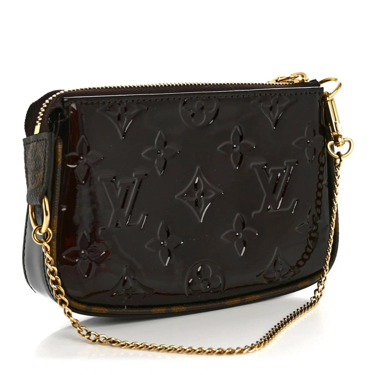 Vernis Monogram Mini Pochette Accessories Amarante