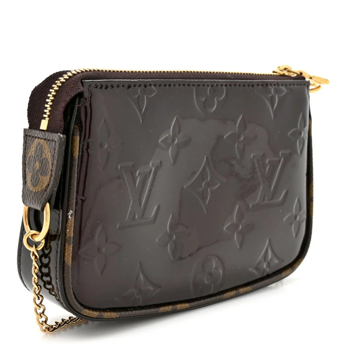 Vernis Monogram Mini Pochette Accessories Amarante
