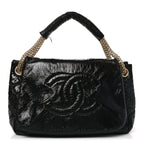 Vinyl Rodeo Accordion Flap Bag Black