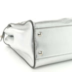 Vitello Catalan Mirror Medium Peekaboo Iconic Satchel Argento