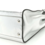 Vitello Catalan Mirror Medium Peekaboo Iconic Satchel Argento