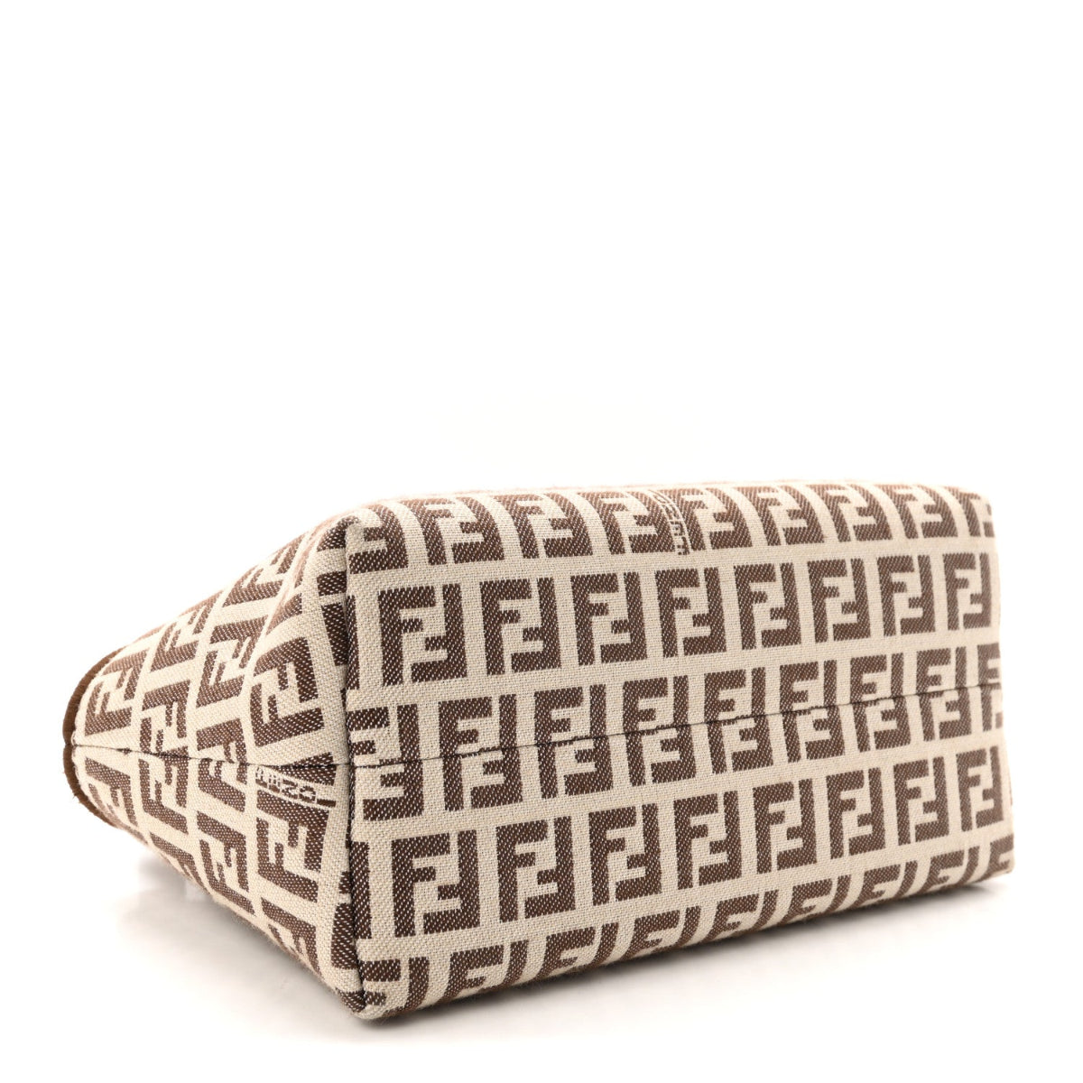 Vitello Grace Jacquard FF Mini By The Way Top Handle Boston Bag Gianduia Panna