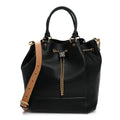 Vitello Grace King Karligraphy Chain Bucket Bag Black Bisquit