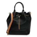 Vitello Grace King Karligraphy Chain Bucket Bag Black Bisquit