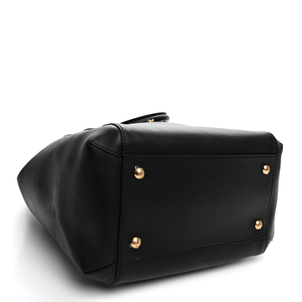 Vitello Grace King Karligraphy Chain Bucket Bag Black Bisquit