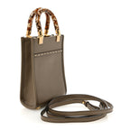 Vitello King Plexiglass Elaphe Python Print Logo Mini Fendi Sunshine Shopper Tote Tartufo Daisy Roccia