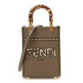 Vitello King Plexiglass Elaphe Python Print Logo Mini Fendi Sunshine Shopper Tote Tartufo Daisy Roccia