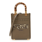 Vitello King Plexiglass Elaphe Python Print Logo Mini Fendi Sunshine Shopper Tote Tartufo Daisy Roccia