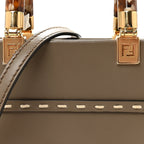 Vitello King Plexiglass Elaphe Python Print Logo Mini Fendi Sunshine Shopper Tote Tartufo Daisy Roccia