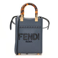 Vitello King Plexiglass Elaphe Snakeskin Print Logo Mini Fendi Sunshine Shopper Tote Mirto