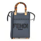 Vitello King Plexiglass Elaphe Snakeskin Print Logo Mini Fendi Sunshine Shopper Tote Mirto