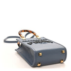 Vitello King Plexiglass Elaphe Snakeskin Print Logo Mini Fendi Sunshine Shopper Tote Mirto