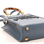 Vitello King Plexiglass Elaphe Snakeskin Print Logo Mini Fendi Sunshine Shopper Tote Mirto