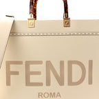 Vitello King Plexiglass Medium Fendi Sunshine Shopper Tote White Ice