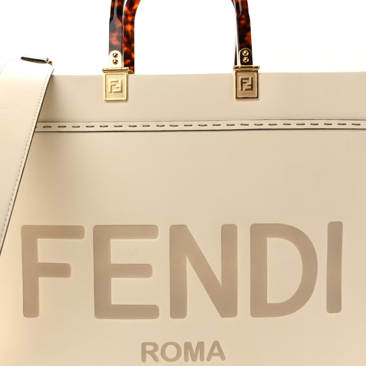 Vitello King Plexiglass Medium Fendi Sunshine Shopper Tote White Ice
