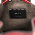 Vitello Liberty F is Fendi FF 1974 Embossed Mini Mon Tresor Bucket Bag Fragola