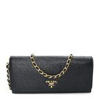 Vitello Move Metal Oro Chain Wallet Black