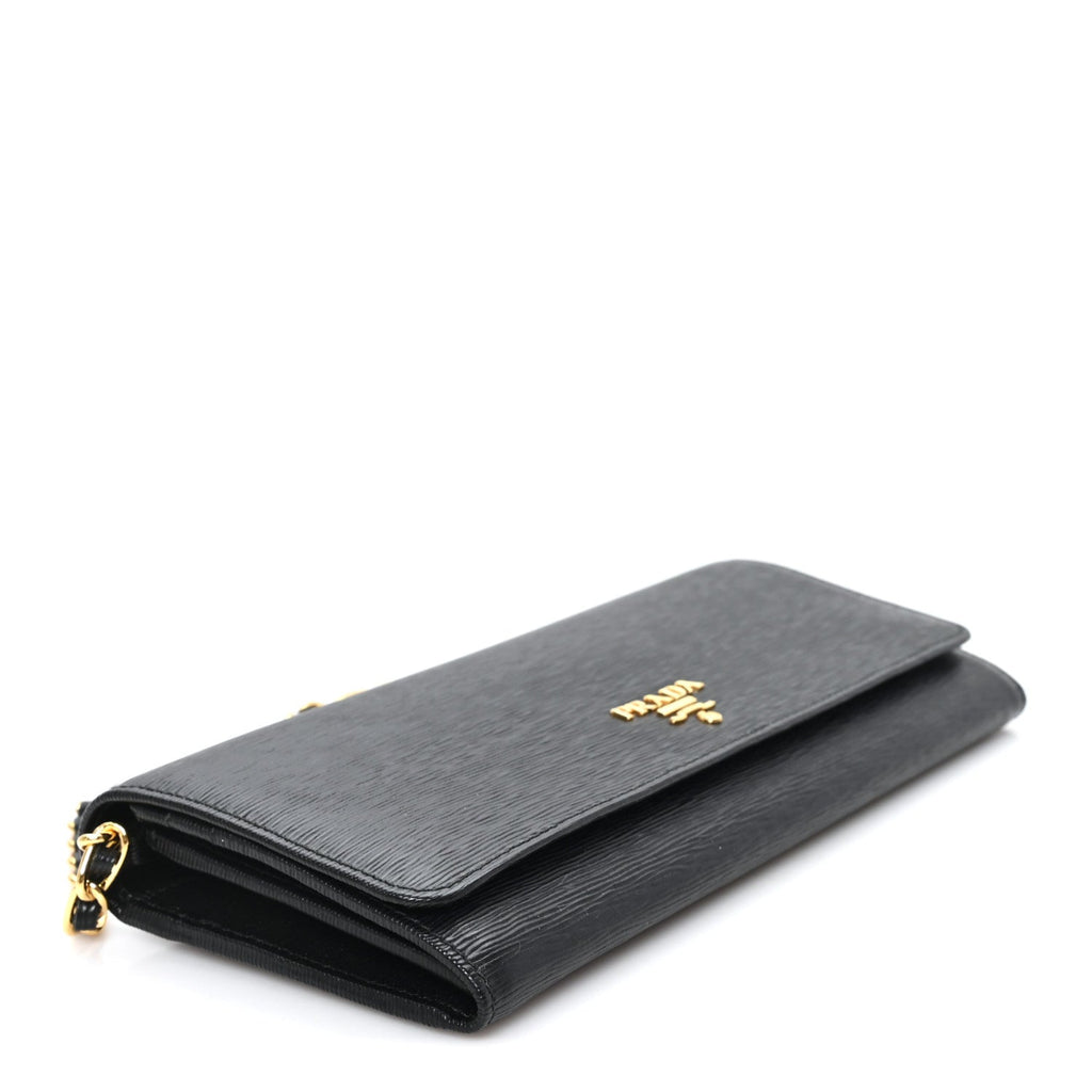 Vitello Move Metal Oro Chain Wallet Black