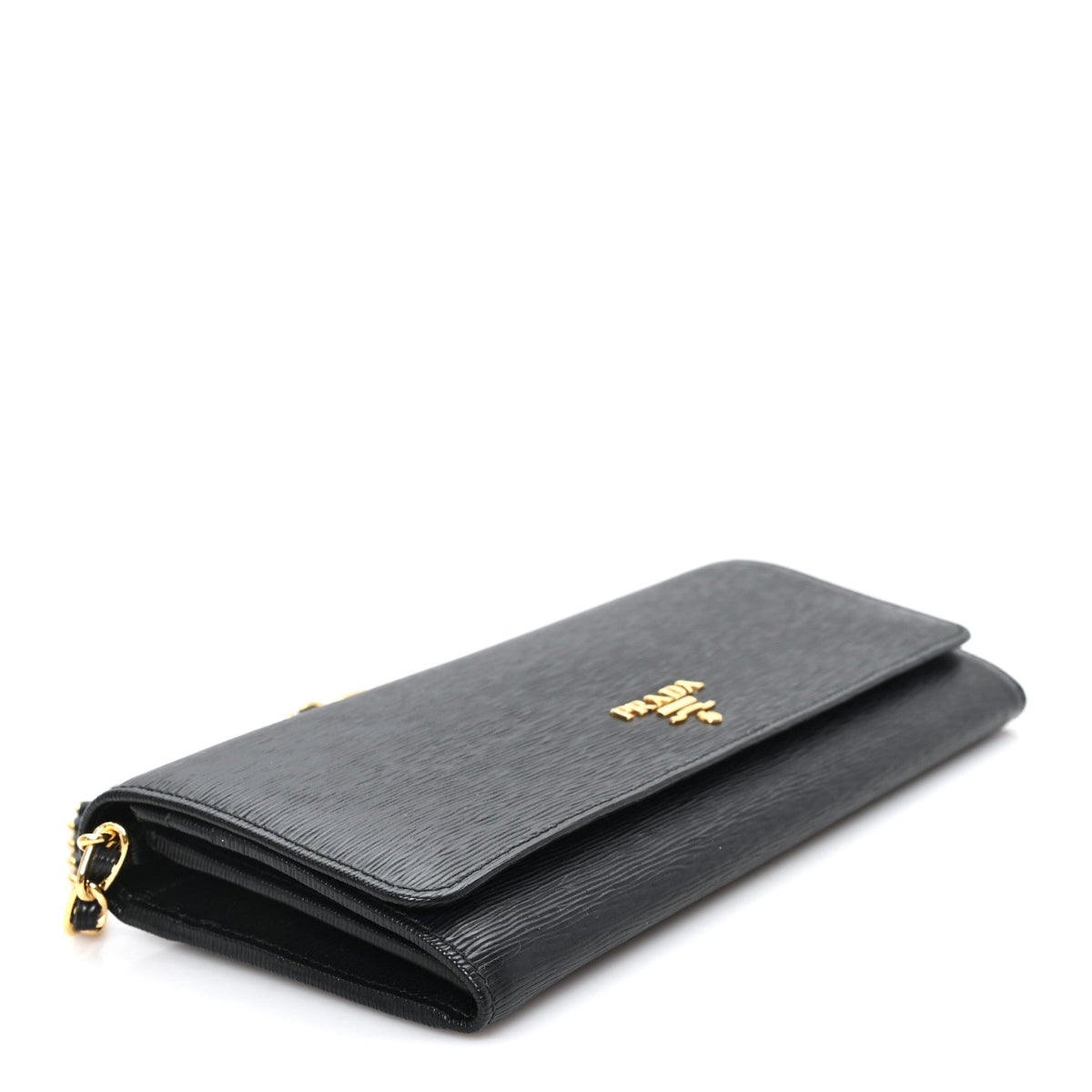 Vitello Move Metal Oro Chain Wallet Black