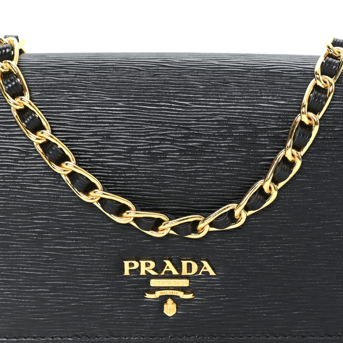 Vitello Move Metal Oro Chain Wallet Black
