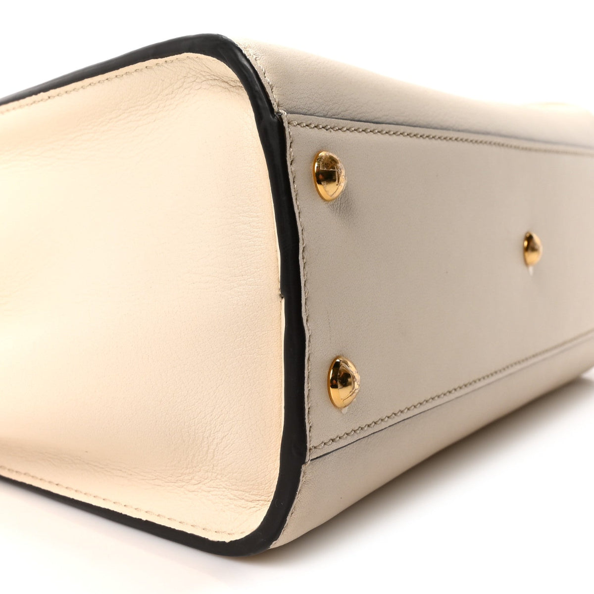 Vitello Seta Canvas FF Embroidered Medium Peekaboo Iconic Satchel White