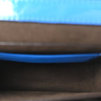 Vitello Vernice Mou Karligraphy Crossbody Bag Bluette