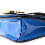 Vitello Vernice Mou Karligraphy Crossbody Bag Bluette
