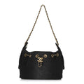 Washed Denim Quilted Mini Chanel 25 Handbag Black