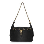 Washed Denim Quilted Mini Chanel 25 Handbag Black