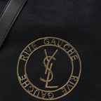 Wool Calfskin Rive Gauche Bucket Bag Black Gold