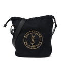 Wool Calfskin Rive Gauche Bucket Bag Black Gold