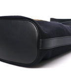 Wool Calfskin Rive Gauche Bucket Bag Black Gold
